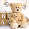 Cuddle Up with Our 39" Giant Mommy and Baby Plush Teddy Bear Set - Soft, Adorable, and Perfect for Hugs!