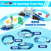 Shark Race Car Track Set for Children Ages 3 and Up - Bendable Flexible Racetrack Cars and Ocean Train Toy for STEM Education