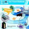 Shark Race Car Track Set for Children Ages 3 and Up - Bendable Flexible Racetrack Cars and Ocean Train Toy for STEM Education