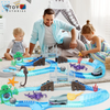 Shark Race Car Track Set for Children Ages 3 and Up - Bendable Flexible Racetrack Cars and Ocean Train Toy for STEM Education