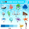 Shark Race Car Track Set for Children Ages 3 and Up - Bendable Flexible Racetrack Cars and Ocean Train Toy for STEM Education