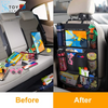 Car Back Seat Organizer with Touch Screen Tablet Holder and Automatic Storage Pocket for Travel