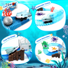 Shark Race Car Track Set for Children Ages 3 and Up - Bendable Flexible Racetrack Cars and Ocean Train Toy for STEM Education